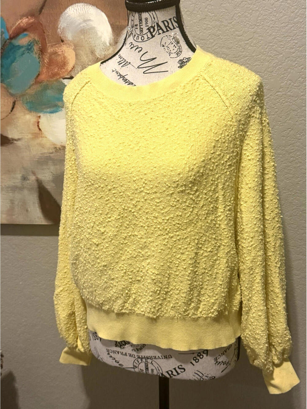🌞🌞 FREE PEOPLE Found My Friend Pullover Sweater Sunshine Yellow XS